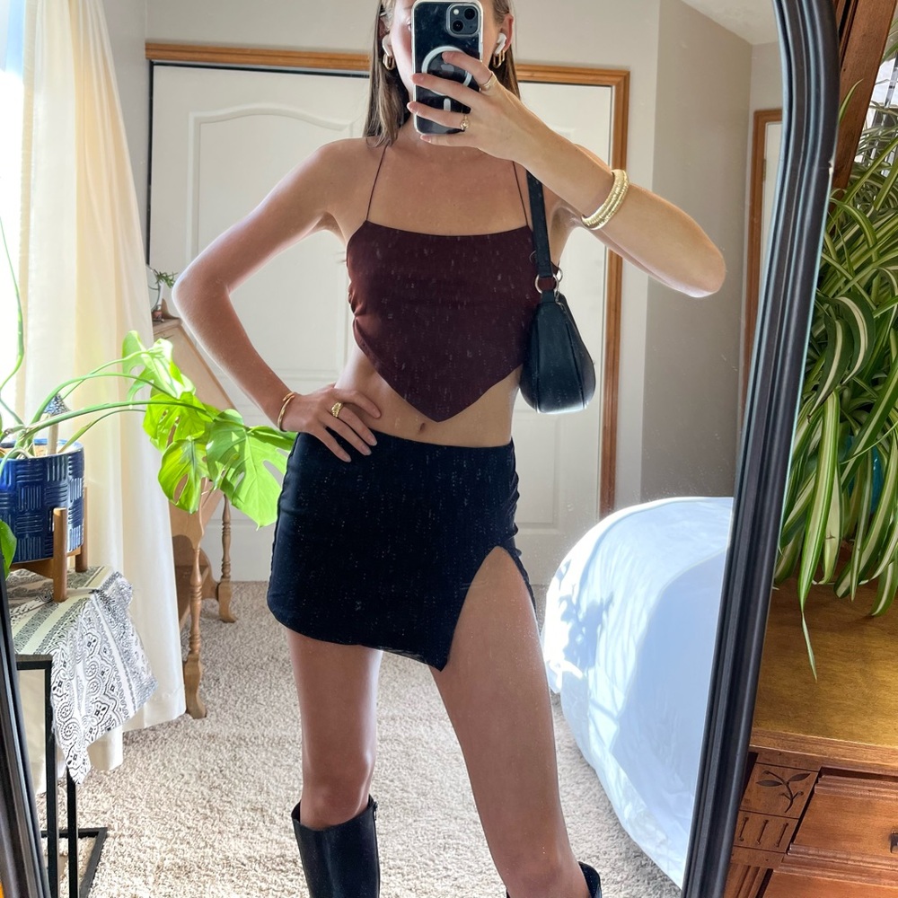 Urban Outfitters backless tank top 
Chocolate brown